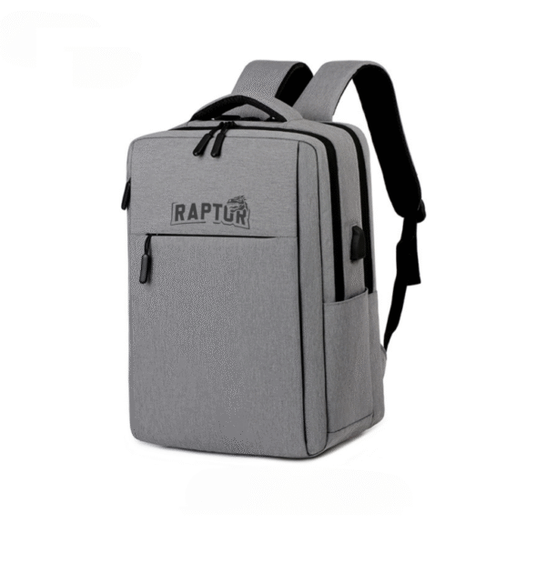 Mochila Raptor con USB para carga Multiples Bolsillos Gris