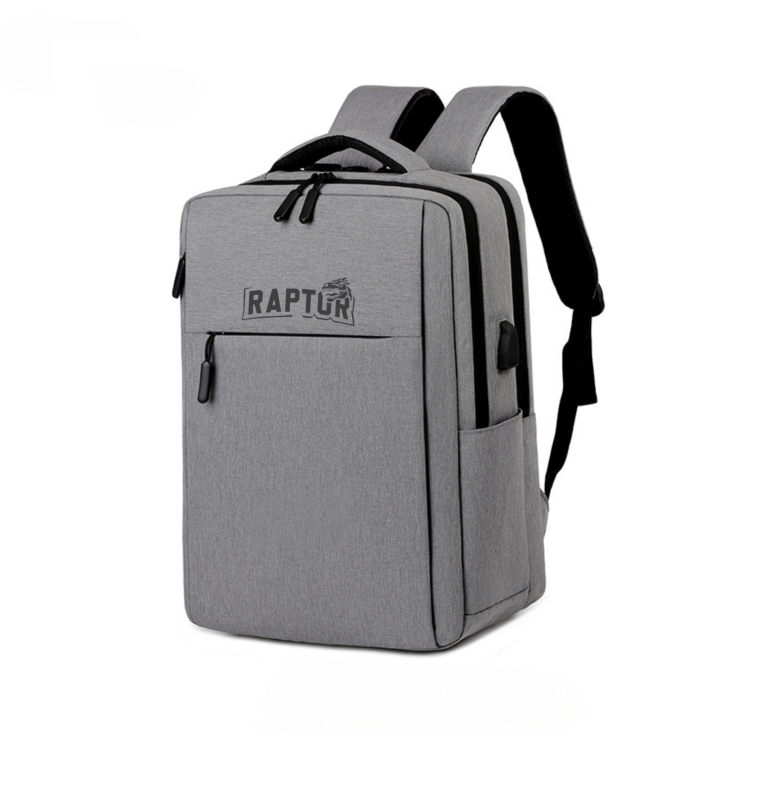 Mochila Raptor con USB para carga Multiples Bolsillos Gris