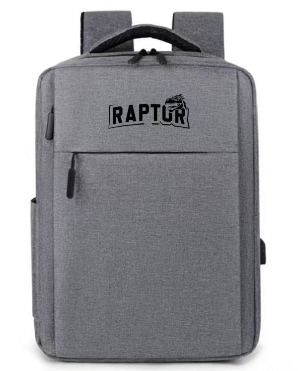 Mochila Raptor con USB para carga Multiples Bolsillos Gris - Imagen 2