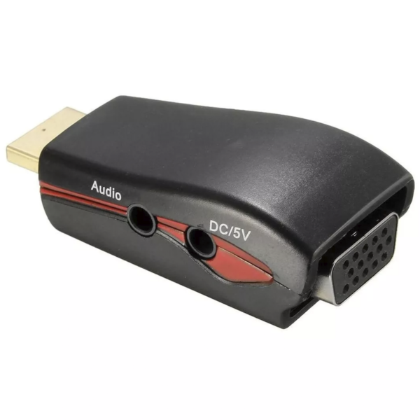 Adaptador HDMI M a VGA H Intco 09-031A c/audio y power c/cable - Imagen 2