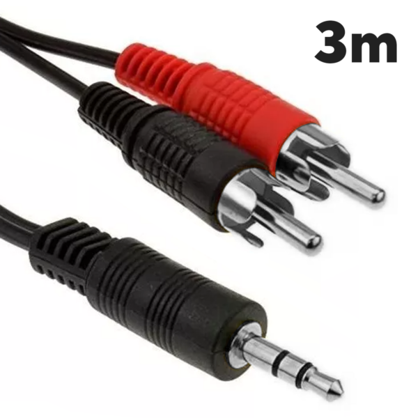 Cable 1 Plug a 2 RCA Generico x 3.00 mts