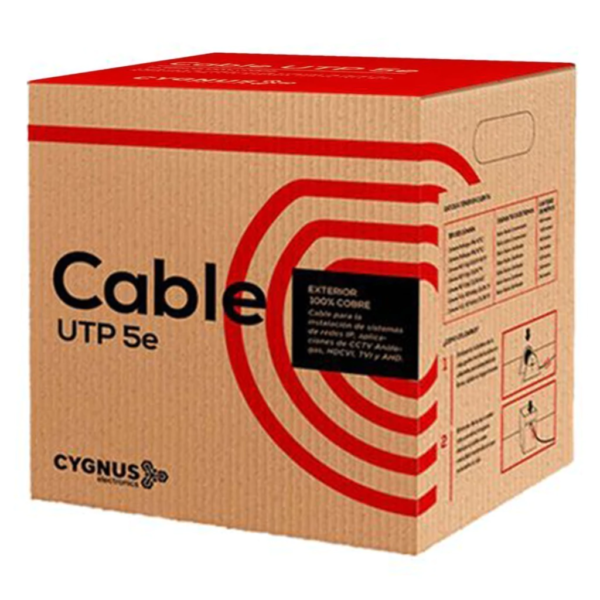 Cable UTP Cygnus Cat 5 x 305mts Exterior 100% Cobre