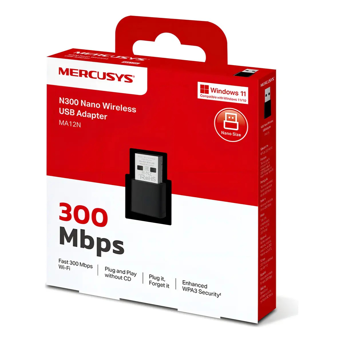 Adaptador de Red Wi-Fi Mercusys USB MA12N