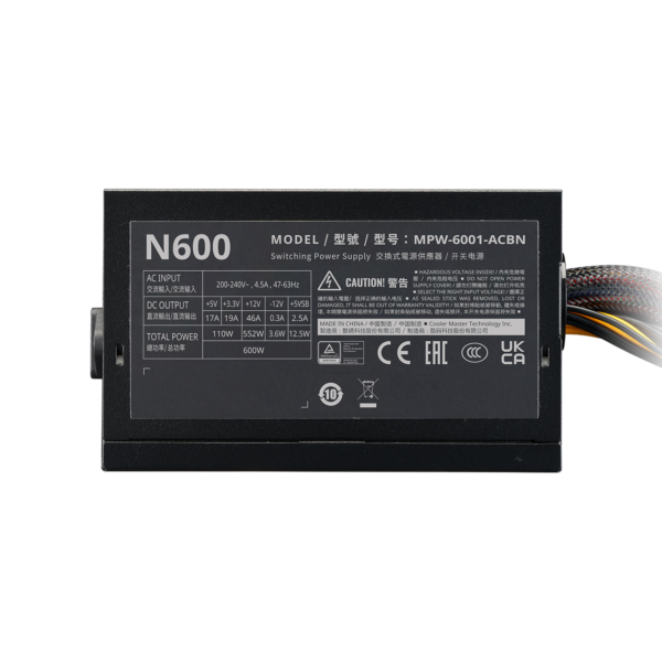 Fuente Cooler Master MWE 600W 80 Plus Bronze - Imagen 4