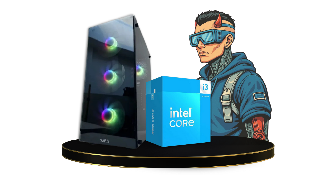 PC Intel I3 14100 - H610M-K V2 - RAM 8GB DDR5 - M.2 256GB - 500W - Gabinete Y10