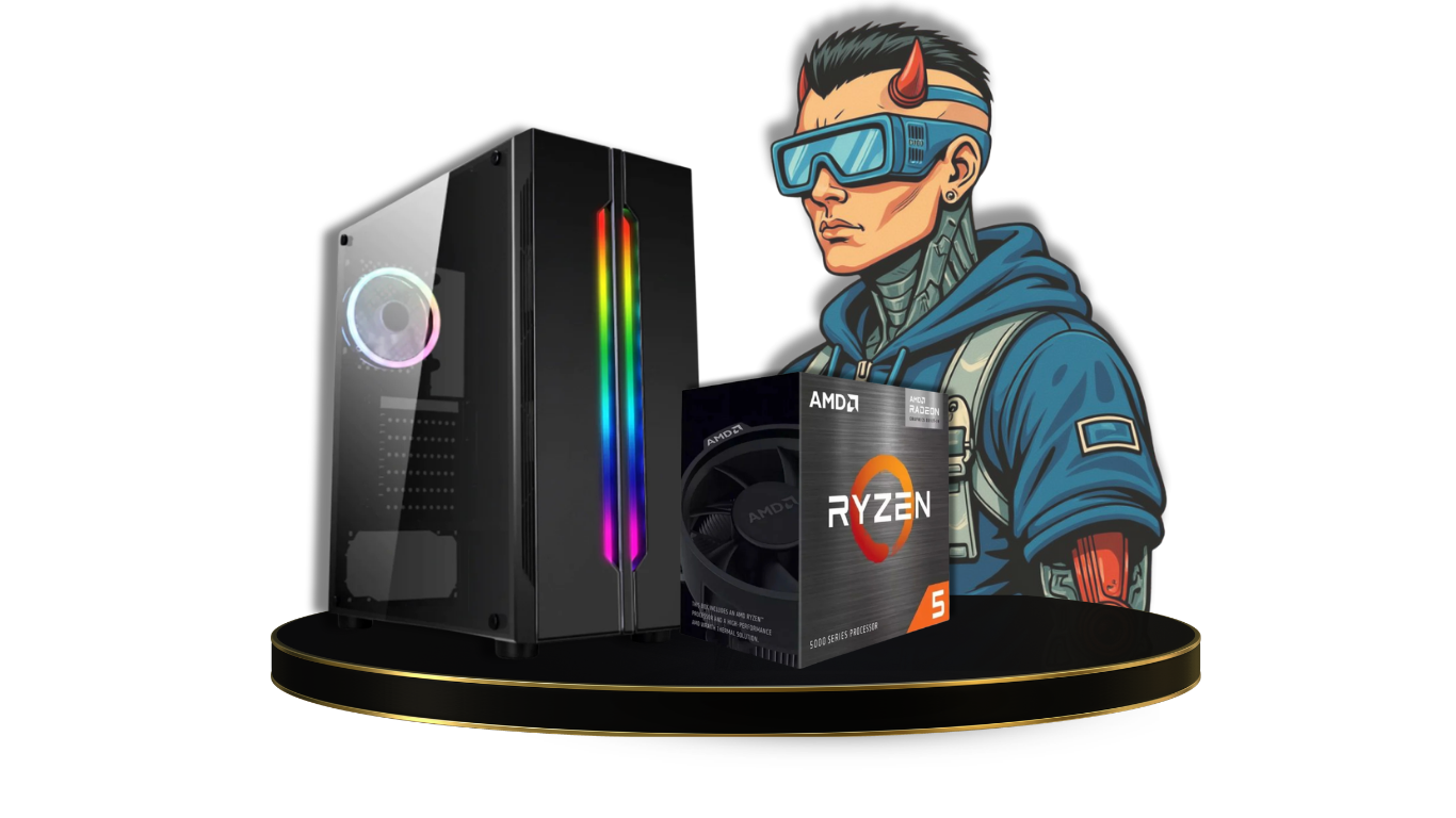 PC Ryzen 5 5600G + RAM 8GB + A520 + SSD 480GB + 500W + Gabinete