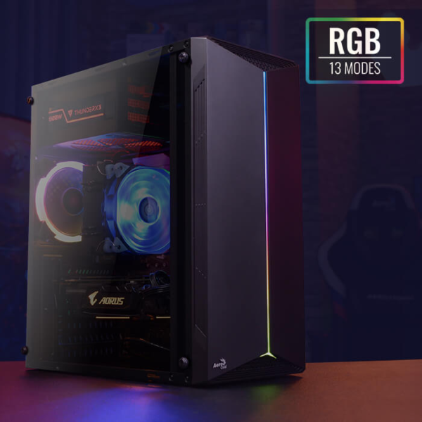 Gabinete Aerocool Split Black (Mid tower) - Imagen 3