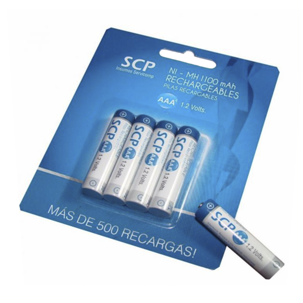 Pilas Recargables SCP AAA Blister x 4u